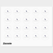 Moderne marineblauw copywriter Personal Merk Bird Ronde Sticker (Vel)