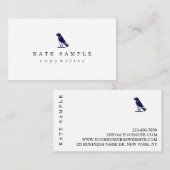 Moderne marineblauw copywriter Personal Merk Bird Visitekaartje (Voorkant / Achterkant)