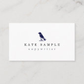 Moderne marineblauw copywriter Personal Merk Bird Visitekaartje (Voorkant)
