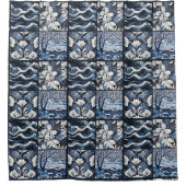 Moderne marineblauw  douchegordijn (Voorkant)