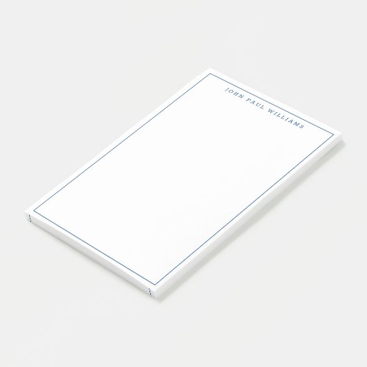 Moderne marineblauw, dun grens post-it® notes (Schuin)