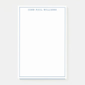 Moderne marineblauw, dun grens post-it® notes (Voorkant)