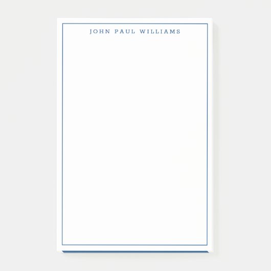 Moderne marineblauw, dun grens post-it® notes (Voorkant)