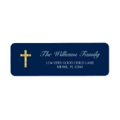 Moderne marineblauw Eerste Heilige Communistische  Etiket (Voorkant)