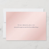 Moderne marineblauw en blush roze bruiloft foto save the date (Achterkant)