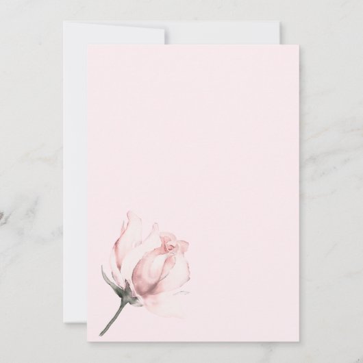 Moderne marineblauw en blush roze bruiloft kaart (Achterkant)