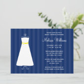 Moderne marineblauw en geel Vrijgezellenfeest Kaart (Staand voorkant)