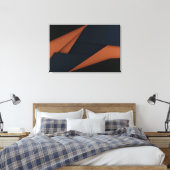 Moderne marineblauw en koper geometrisch canvas afdruk (Insitu (Slaapkamer))