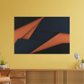 Moderne marineblauw en koper geometrisch canvas afdruk (Insitu (Woonkamer))