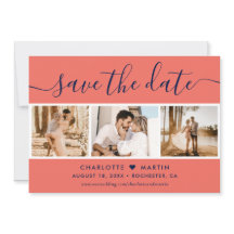 Moderne marineblauw en koraal huwelijk 4 Foto