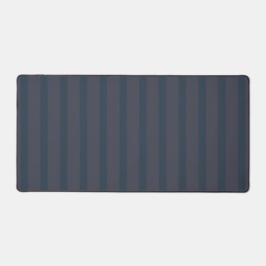 Moderne marineblauw en plum Striped Mousepad Bureaumat (Voorkant)