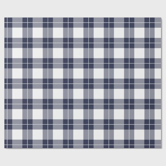 Moderne marineblauw en wit patroonpatroon cadeaupapier (Vlak)