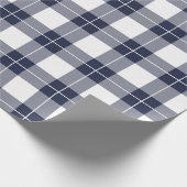 Moderne marineblauw en wit patroonpatroon cadeaupapier (Hoek)