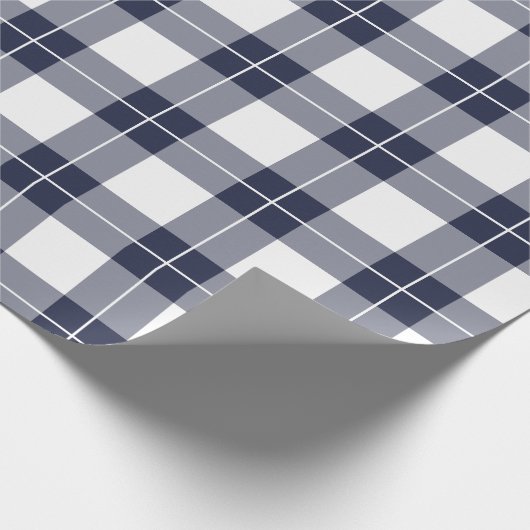 Moderne marineblauw en wit patroonpatroon cadeaupapier (Hoek)
