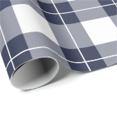 Moderne marineblauw en wit patroonpatroon cadeaupapier (Rol Hoek)