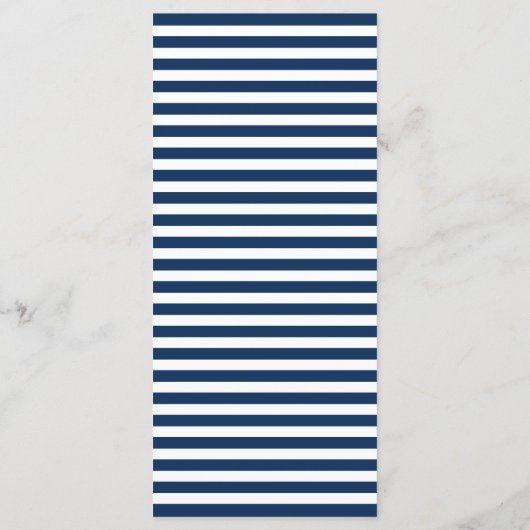 Moderne marineblauw en witte anchor nautical Weddi Menu (Achterkant)