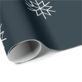 Moderne marineblauw en witte feestdag kerstster cadeaupapier (Rol Hoek)