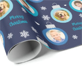 Moderne marineblauw-fotoversieringen, aangepast ke cadeaupapier (Rol Hoek)