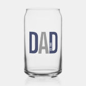 Moderne marineblauw gepersonaliseerd vader opgeric blikvorm glas (Voorkant)