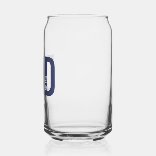 Moderne marineblauw gepersonaliseerd vader opgeric blikvorm glas (Links)