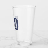 Moderne marineblauw gepersonaliseerd vader opgeric glas (Links)