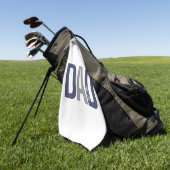 Moderne marineblauw gepersonaliseerd vader opgeric golfhanddoek (Groen)