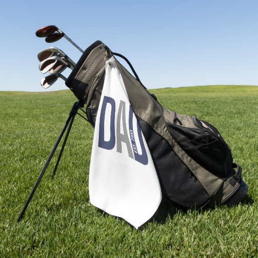 Moderne marineblauw gepersonaliseerd vader opgeric golfhanddoek (Groen)