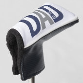 Moderne marineblauw gepersonaliseerd vader opgeric golfheadcover (3/4 voorkant)