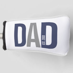 Moderne marineblauw gepersonaliseerd vader opgeric golfheadcover