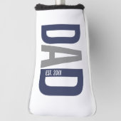 Moderne marineblauw gepersonaliseerd vader opgeric golfheadcover (Draai 90)