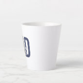 Moderne marineblauw gepersonaliseerd vader opgeric latte mok (Voorkant)