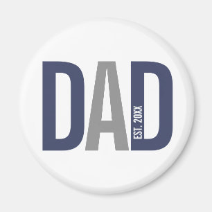 Moderne marineblauw gepersonaliseerd vader opgeric magneet