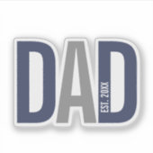 Moderne marineblauw gepersonaliseerd vader opgeric sticker (Voorkant)