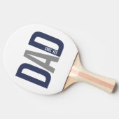 Moderne marineblauw gepersonaliseerd vader opgeric tafeltennisbatje (Zijkant)
