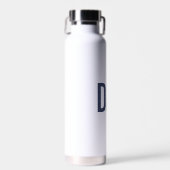 Moderne marineblauw gepersonaliseerd vader opgeric waterfles (Voorkant)