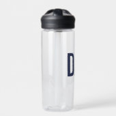 Moderne marineblauw gepersonaliseerd vader opgeric waterfles (Voorkant)