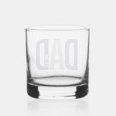 Moderne marineblauw gepersonaliseerd vader opgeric whisky glas (Achterkant)