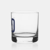 Moderne marineblauw gepersonaliseerd vader opgeric whisky glas (Links)