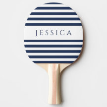 Moderne marineblauw gestreepte aangepaste naam