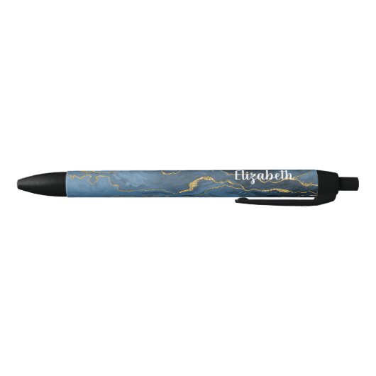 Moderne marineblauw goudgrijze Geode Pen (Bodem)