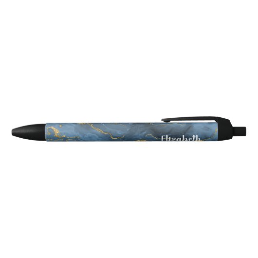 Moderne marineblauw goudgrijze Geode Pen (Bovenkant)