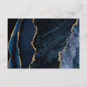 Moderne marineblauw goudmakerdonker bruiloft - det informatiekaartje (Achterkant)