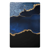 Moderne marineblauw goudmarmer Glitter Kantoor Mini Klembord (Achterkant)