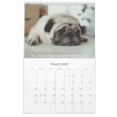 Moderne marineblauw kleurenblokfamilie foto-collag kalender (Jan 2026)