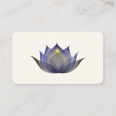 Moderne marineblauw Lotus Flower Elegant Unique Yo Visitekaartje (Voorkant)