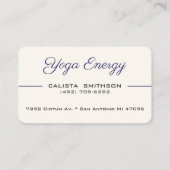 Moderne marineblauw Lotus Flower Elegant Unique Yo Visitekaartje (Achterkant)