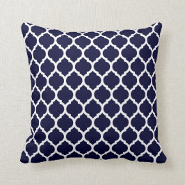 Moderne marineblauw Marokkaans meetkussen Kussen