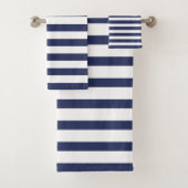 Moderne marineblauw met witte streep bad handdoek (Insitu)