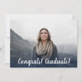 Moderne marineblauw minimalistisch fotoafstuderen kaart (Achterkant)