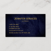 moderne marineblauw minimalistisch zand textuur visitekaartje (Achterkant)